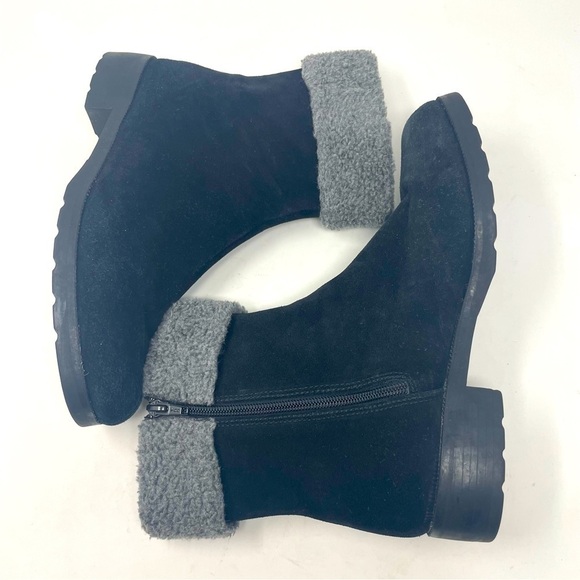 Talbots Ankle Boots Leather/Suede Fleece Lined Size 9.5 Black - Picture 3 of 9